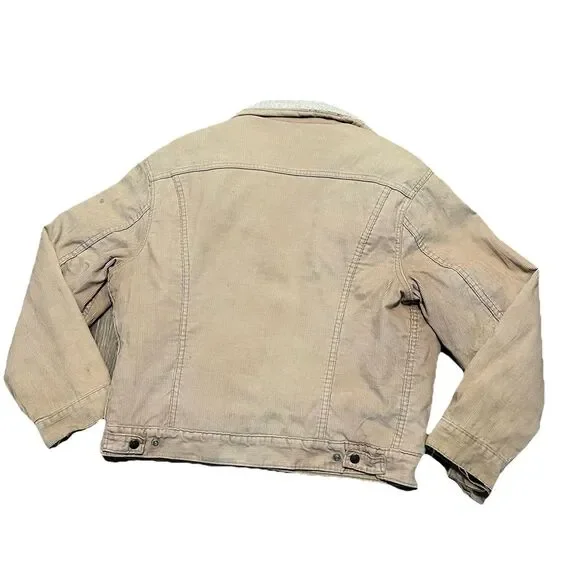 Levi's Vintage Thrashed Big E Sherpa Lined Corduroy Jacket Type 3 Size 42 - Picture 13 of 14